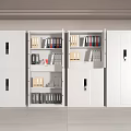 White File Cabinet With Multiple Doors And Office Supplies Storage Solution