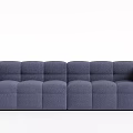 Modern Navy Blue Sectional Sofa With Cube Shaped Design And Comfortable Seats 3d model