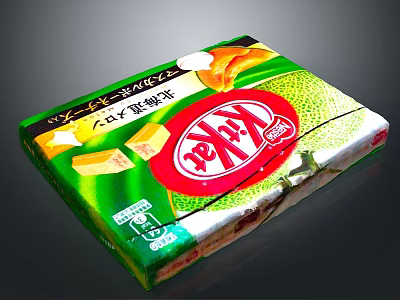 Delicious Japanese KitKat Melon Flavor Chocolate Snack Bar Green Packaging 3d model