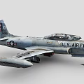 Vintage U.S. Air Force Gray Fighter Jet With American Flag Tail Design