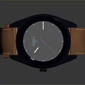 Simple Modern Daily Use Wristwatch with Blue Dial and Brown Leather Strap