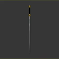 The Decorative Sword With Yellow Hilt Top Black Part And Silver Blade