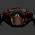 Game Movie Character Wearing Futuristic Sci Fi Battle Armor With Red Gold Intricate Patterns