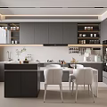 Modern open kitchen 3d model