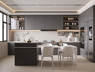 Modern open kitchen 3d model