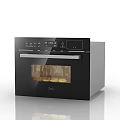 Modern Black Midea Kitchen Oven With Digital Display And Transparent Door