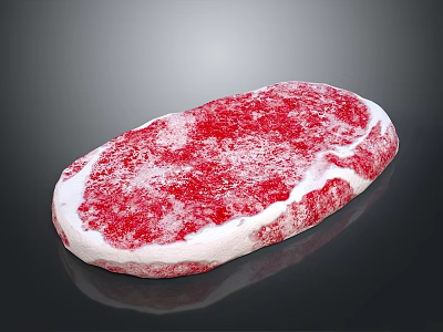 Fresh Raw Marbled Beef Steak on Black Surface with Red White Texture 3d model