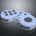 Sony White Computer Game Controller Featuring Ergonomic Design With Orange Buttons And Directional Pad