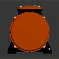 Orange And Black Industrial Vibrating Motor With Metal Housing And Mounting Parts