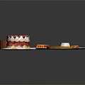 Assorted Dessert Platter With Red Cake Layered Cream Pie Lattice Top And Fruit Tarts