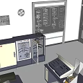 Laboratory Workstation Setup With Lab Benches Storage Cabinets And Equipment