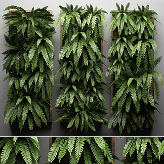 green plant wall 3d model