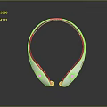 Modern Wireless Computer Neckband Speaker With Silver Black Design And Control Buttons