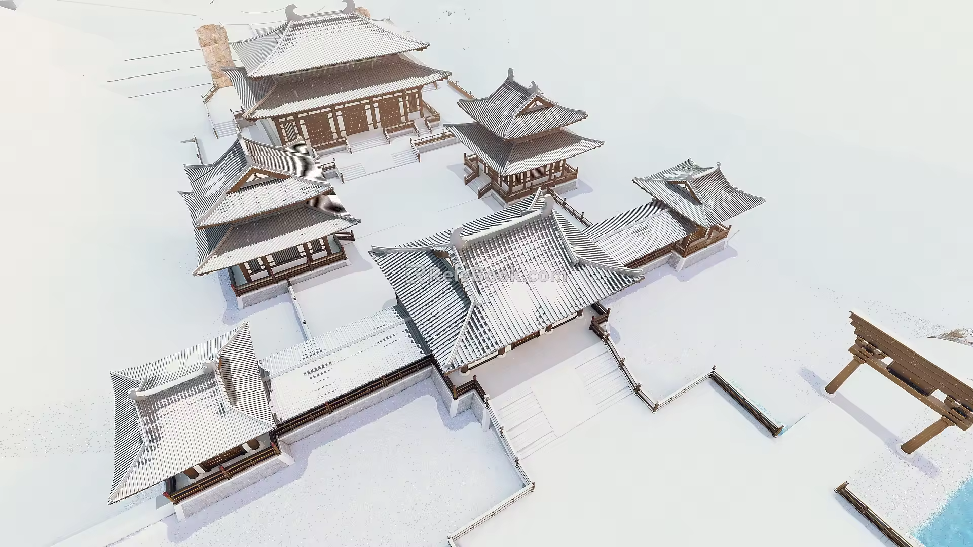 Modern Temple Architecture Ancient Architecture of Song Dynasty 3d model