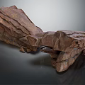 Natural Wood And Stone Sculptural Decorative Piece With Organic Texture And Shape