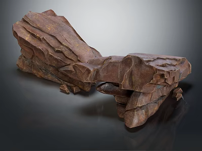 Natural Wood And Stone Sculptural Decorative Piece With Organic Texture And Shape 3d model