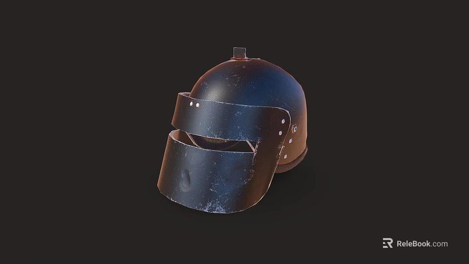 Vintage Metal Helmet With Face Mask And Classic Design Details For Fashion Use 3d model 