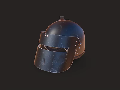 Vintage Metal Helmet With Face Mask And Classic Design Details For Fashion Use 3d model