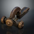 Ancient Bronze Clothing Accessory with Intricate Patterns and Wheel Shaped Details