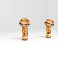 Fresh Wild Mushrooms with Brown Spotted Textured Caps on White Background