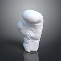 White Boxing Glove Sports Equipment With Dark Background And Reflective Surface