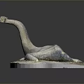 Prehistoric Plesiosaur Model With Long Neck On Transparent Base