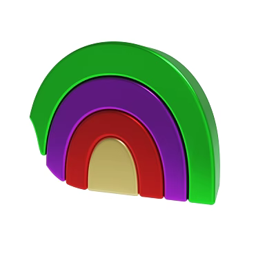 Children's Wooden Large Rainbow Building Blocks Stacked Music Educational Creative Stacked High Ornaments Baby Early Education Fun Toys 3d model