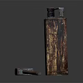 Vintage Rusty Metal Storage Container With Wooden Handle Hammer and Classic Design