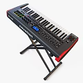 Electric Keyboard Musical Instrument Featuring Keys Control Knobs Display Screen And Stand