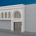Modern Elegant MISTLINE Beauty Salon Exterior With White Building Arched Windows And Glass Door