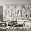 Modern Sofa Coffee Table Combination Sofa Leisure Chair Single Sofa 3d model
