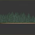 Animated Cartoon Scenery With Circular Platform Lush Green Grass And Blue Pine Trees