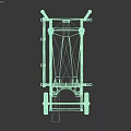 Sturdy Metal Equipment Cart With Multi Tier Shelves And Rolling Wheels