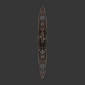 Vintage Warship 3D Model with Mast Structure Cannon Details and Hull Design on Smooth Surface