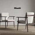 Minotti Modern Dining Chairs With Wooden Frame And Light Upholstered Seats