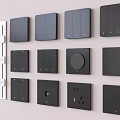 Modern Black And White Switch Panels With Various Designs And Sockets