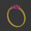 Elegant Gold Ring with Pink and White Gemstones Stylish Fashion Accessory Piece