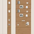 Modern Wooden Bookcase With Built In LED Lighting And Decorative Shelves