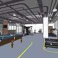 Modern Fitness Gym Interior With Spacious Layout Workout Equipment And Pepsi Branding