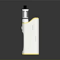 Sleek White And Gold Vaping Device With Transparent Tank And Modern Design