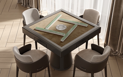 Mahjong table and chair combination 3d model