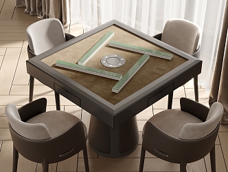 Mahjong table and chair combination 3d model