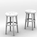 Stylish Brown Upholstered Bar Stools With Wooden Legs And Stitched Design