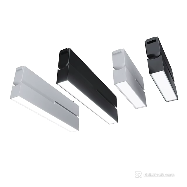 Modern Sleek Downlights and Spotlights with Black White Design for Interior Lighting 3d model 