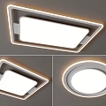 Modern Square And Round Ceiling Lights With LED Illumination Design 3d model