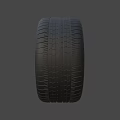 Black Car Tire With Stylish Alloy Rim And Spoke Design