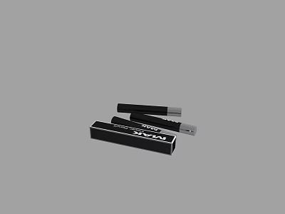 Black Decorative PMU Ornament Set With Stacked Boxes And Pencils For Modern Decor 3d model