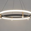 Modern Circular Chandelier With Double Ring Design And Metal Frame Illuminating Brightly 3d model