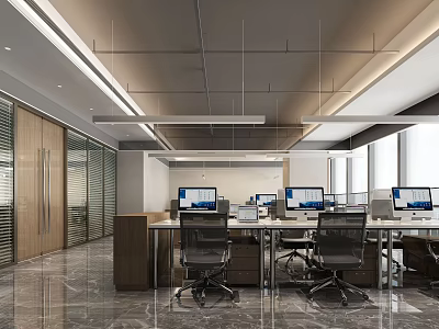 Modern public office area 3d model