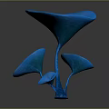 Vibrant Glossy Blue Decorative Plant With Funnel Shaped Top And Leaf Like Structures